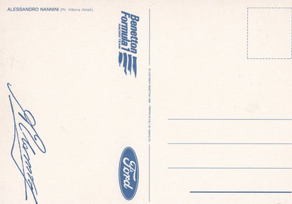 Cartolina Formula 1 Alessandro Nannini Benetton Ford F1 Signed Postcard