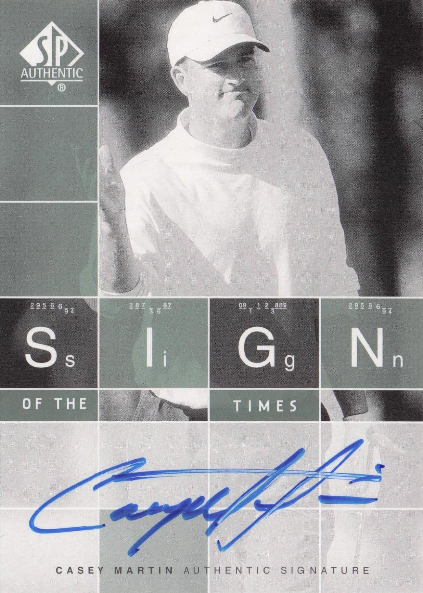 Casey Martin Sign Of The Times Hand Signed 2002 SP Golf Autograph Card