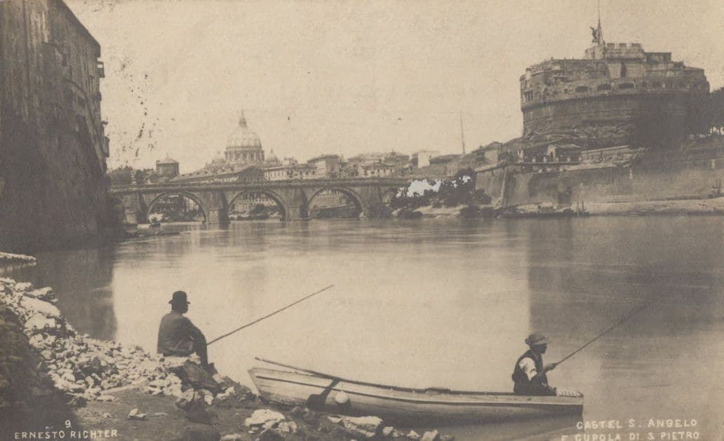 Castle Angelo Italy Old Fishing Fishermen 1905 Postcard