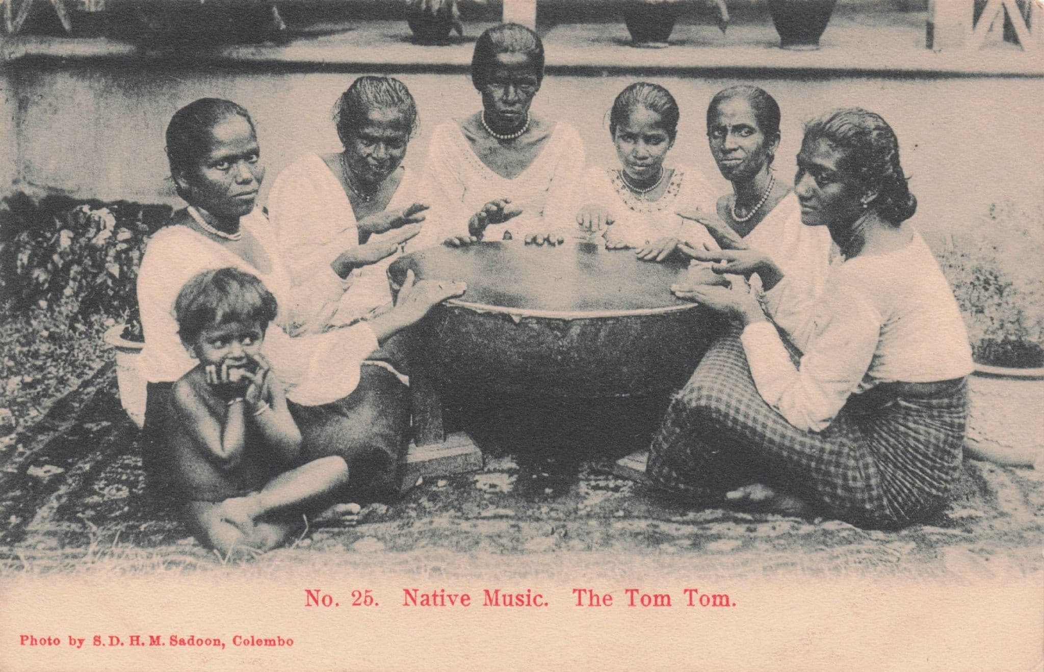 Ceylon Tom Tom Cookery Meal Time Indian Antique Postcard