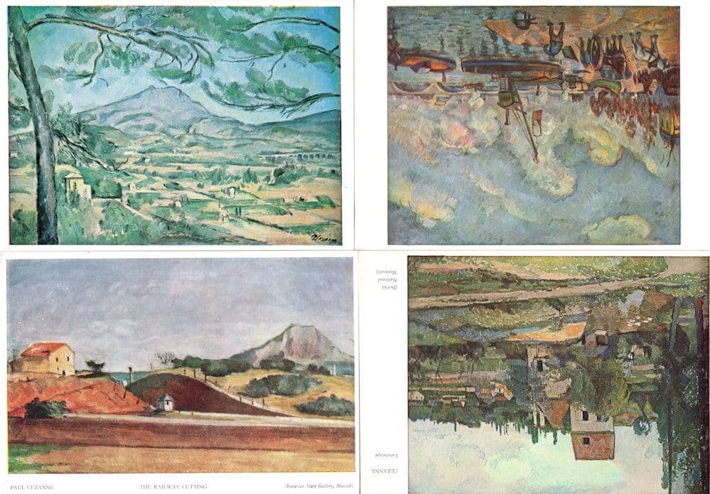 Cezanne Landscape Mont Ste Victoire The Seine 4x Medici Old Postcard s