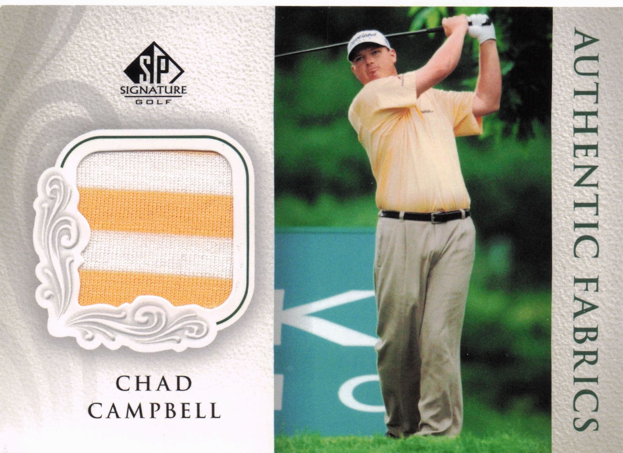 Chad Campbell Authentic Fabrics 2004 Upper Deck Real Golf Shirt Card