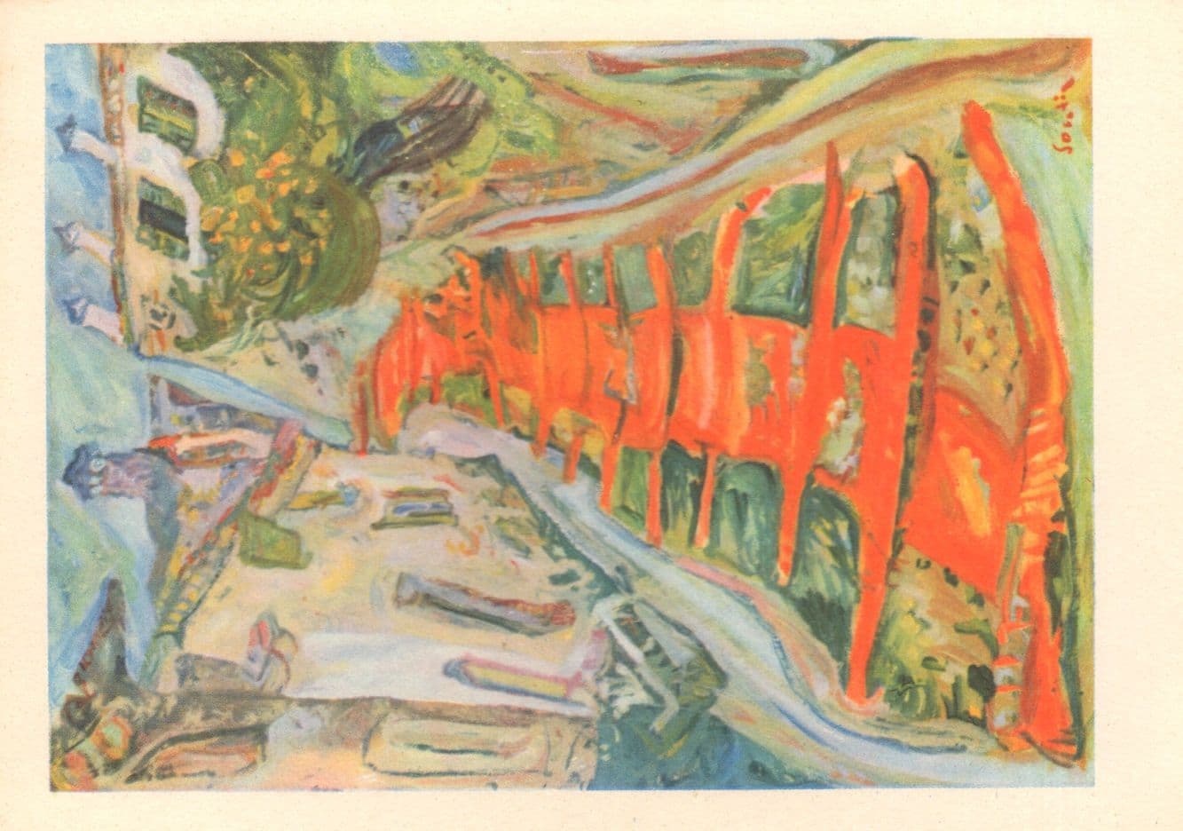 Chaim Soutine Red Steps L'Escalier Rouge French Painting Postcard