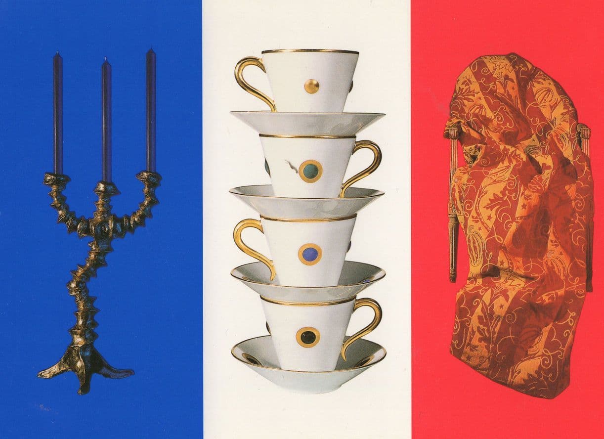 Chair Fabric of Louis XIV Chair Cups Saucers Candlestick Postcard
