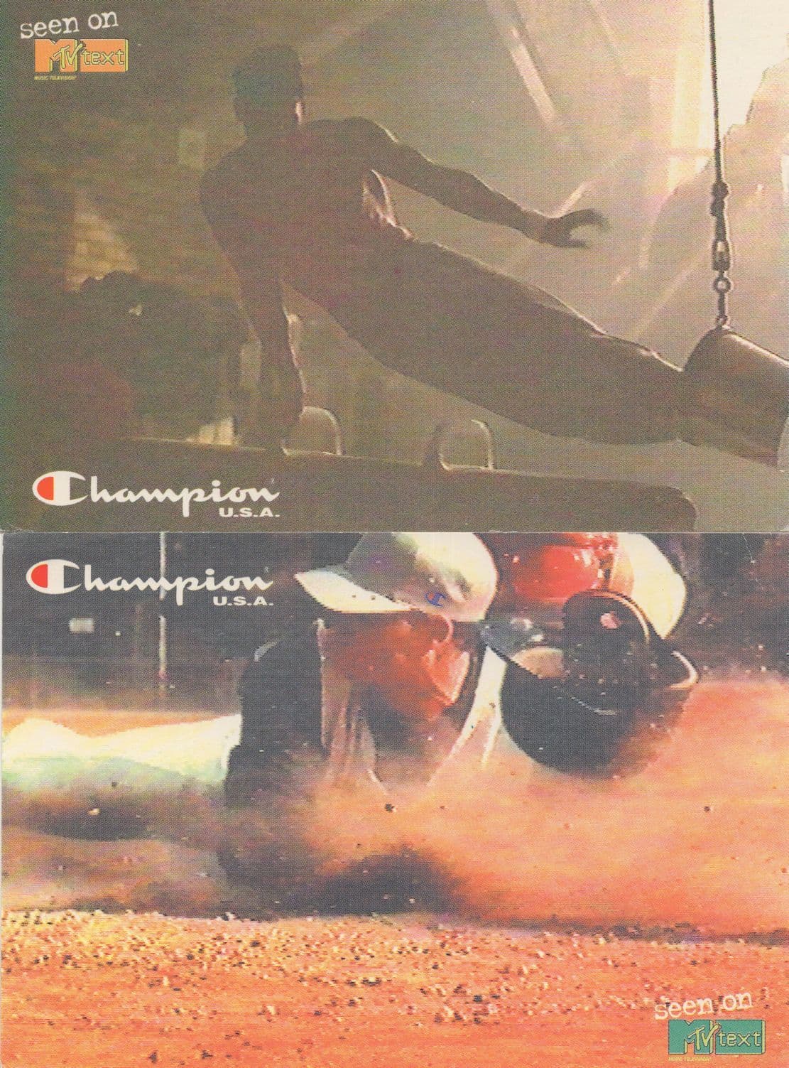 Champion USA Baseball Sports Wear MTV Advertising 2x Postcard s