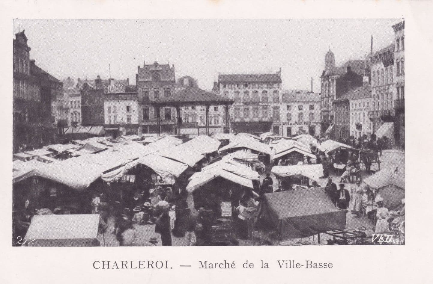 Charleroi French Market Marche Antique Postcard