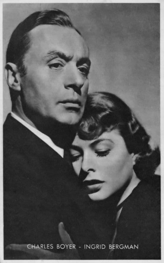 Charles Boyer Ingrid Bergman Rare Kwatta Belgium Postcard Size Film Photo