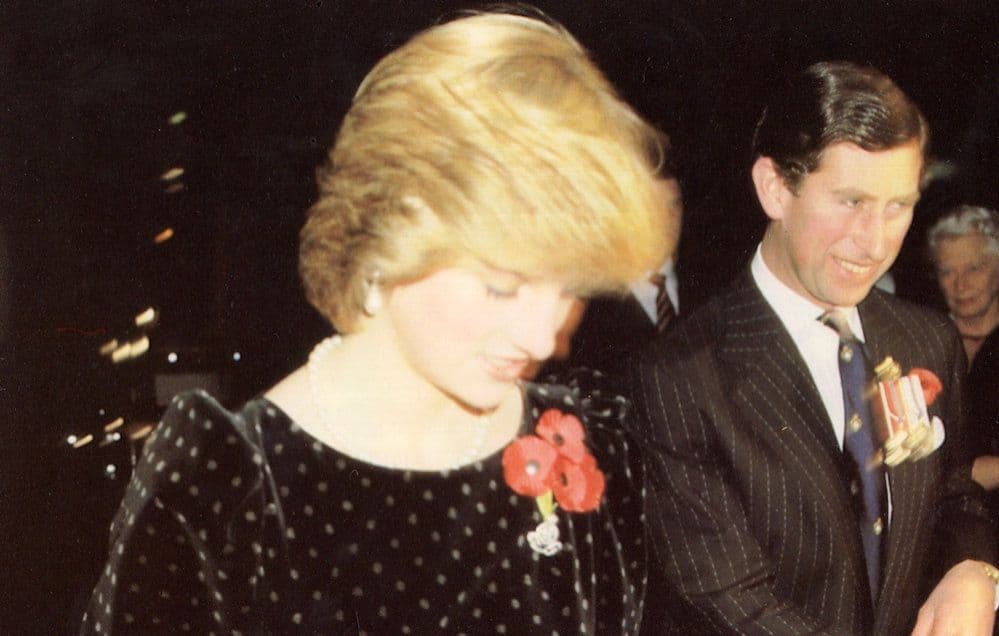 Charles & Diana at Remembrance Sunday Albert Hall 1982 Postcard