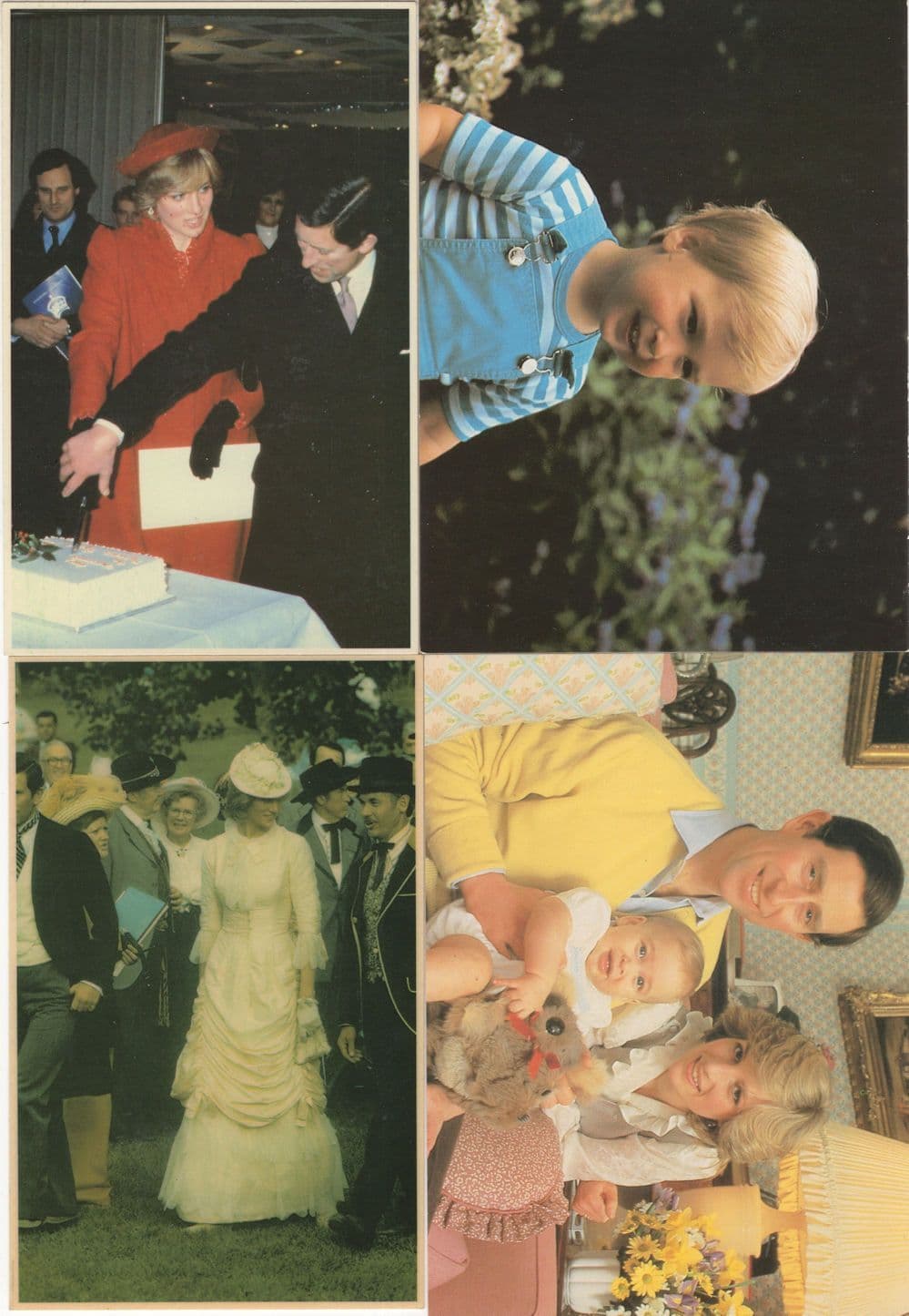 Charles & Diana Prince William at 2 Years Old 4x Postcard s