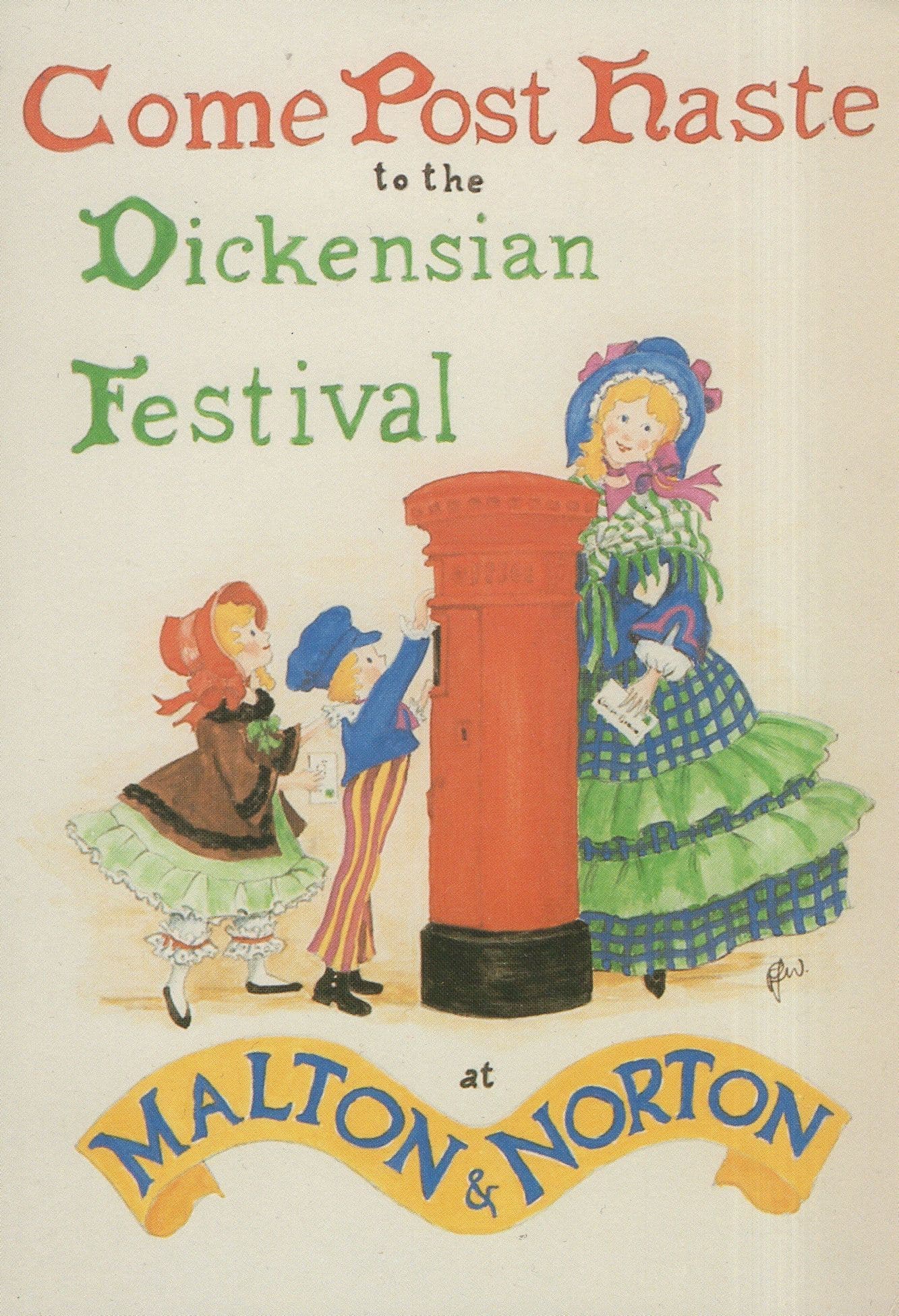 Charles Dickens Dickenstein Festival at Malton Norton 1980s Postcard
