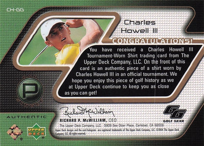 Charles Howell III Golf Gear Player Shirt Swatch Upper Deck Card