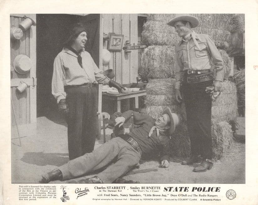 Charles Starrett Smiley Burnett State Police 10x8 Old Film Photo Lobby Card