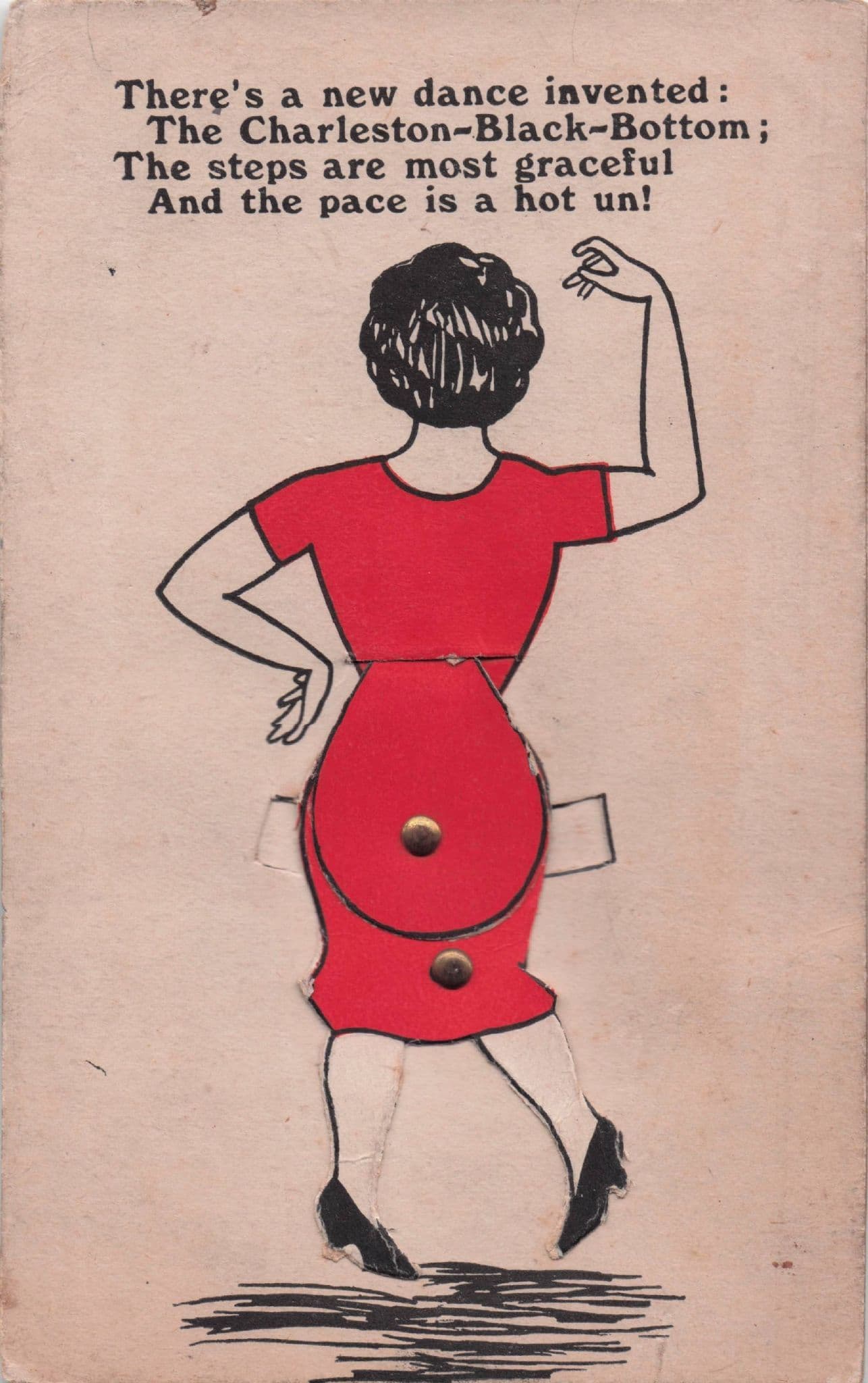 Charleston North Carolina Dance Jig Real Moving Legs Comic Antique Rare Postcard