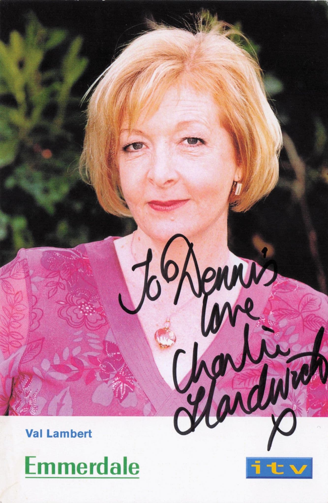Charlie Hardwick Val Lambert Emmerdale Hand Signed Card Photo