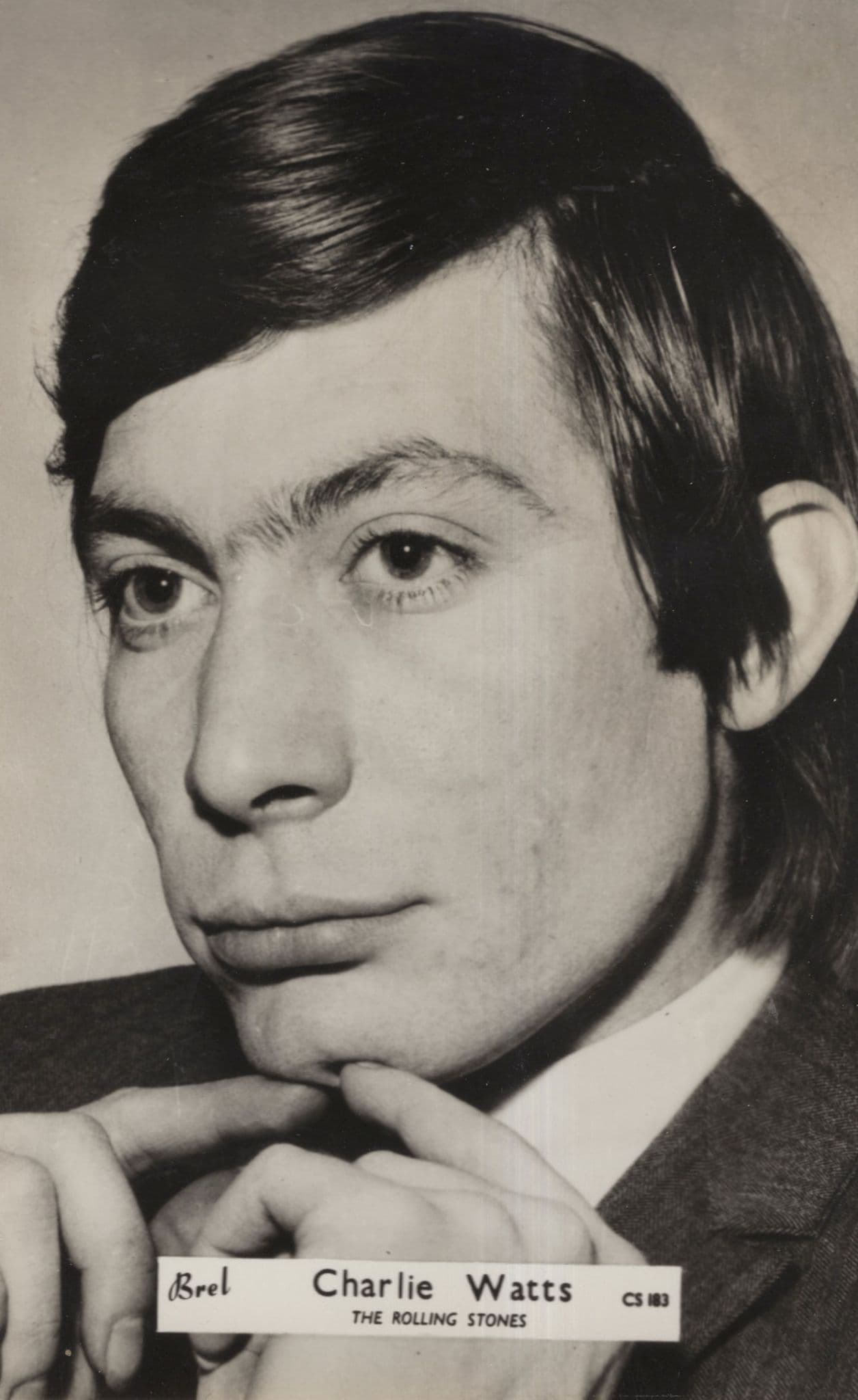 Charlie Watts The Rolling Stones Vintage Rare Brel CS183 Postcard