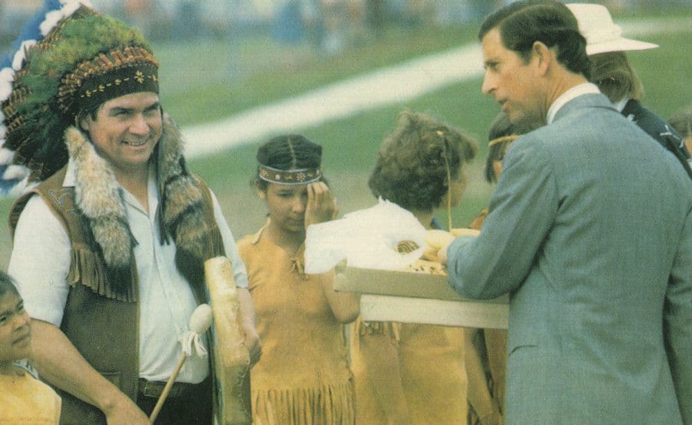 Charlo Airport Mic Mac Indians Meet Princess Diana Postcard