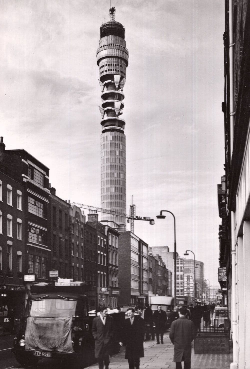 Charlotte Street Post Office Tower London Real Photo Old Postcard