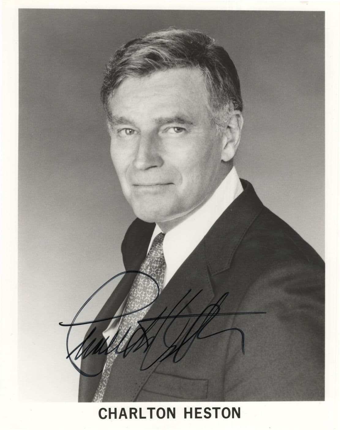 Charlton Heston Historic Film Actor 10x8 Hand Signed Photo