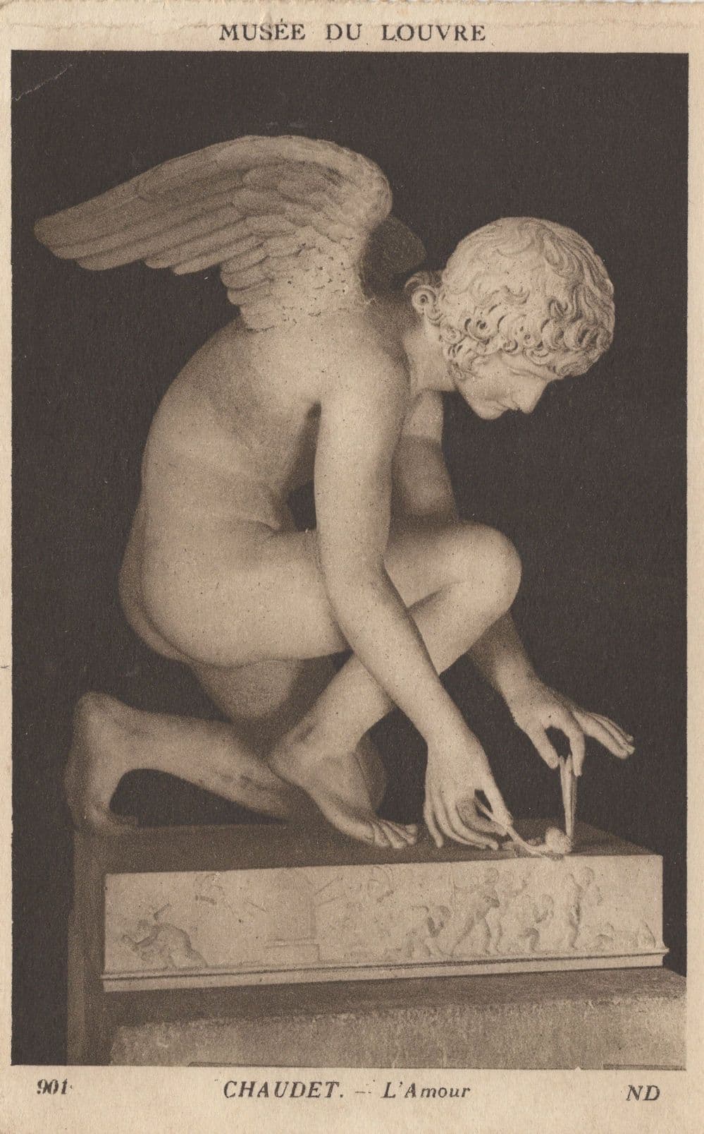 Chaudet L'Amour Antique Musee De Louvre Statue Postcard