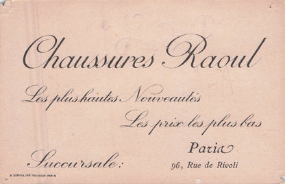 Chaussures Raoul Rue De Rivoli Skiing Antique French Postcard