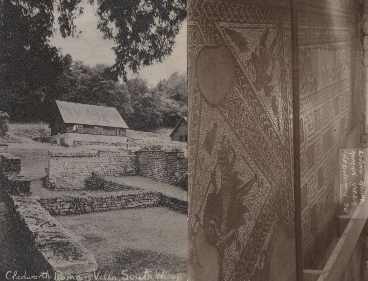 Chedworth Roman Villa 2x Antique Postcard s