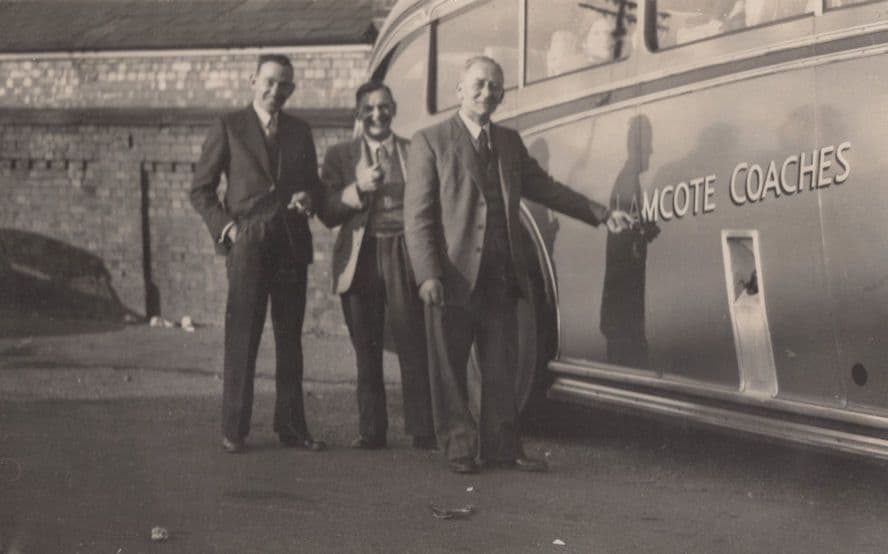 Cheeky Passengers at Lamcote Coaches Bus Transport Old Photo