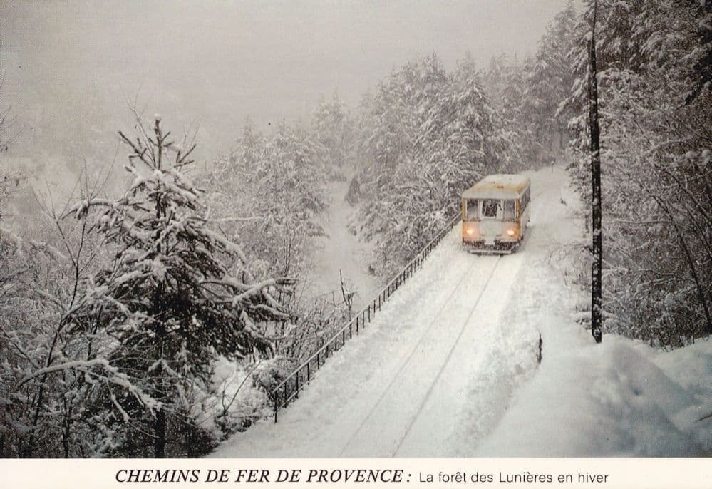 Chemins De Fer De Provence Bus Winter Foret Des Lunieres French Postcard