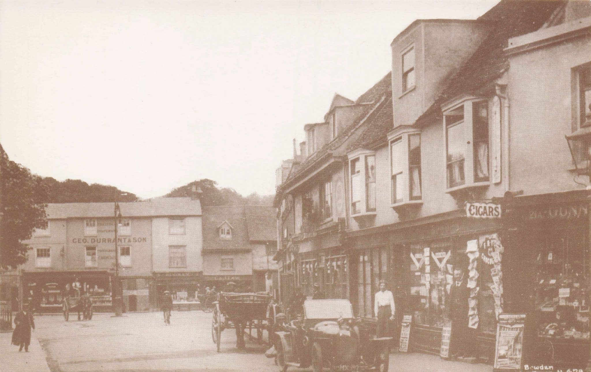 Chemist Pork Butcher at Old Cross Hertford Herts Postcard