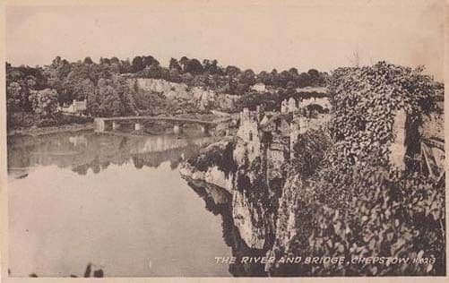 Chepstow River & Bridge Antique Postcard