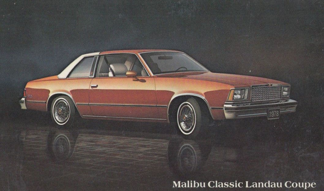 Chevrolet Malibu Classic Landau Coupe 1978 Car Advertising Postcard
