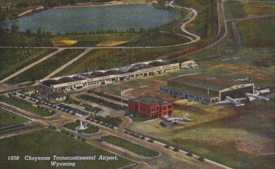 Cheyenne Transcontinental Airport Wyoming Postcard