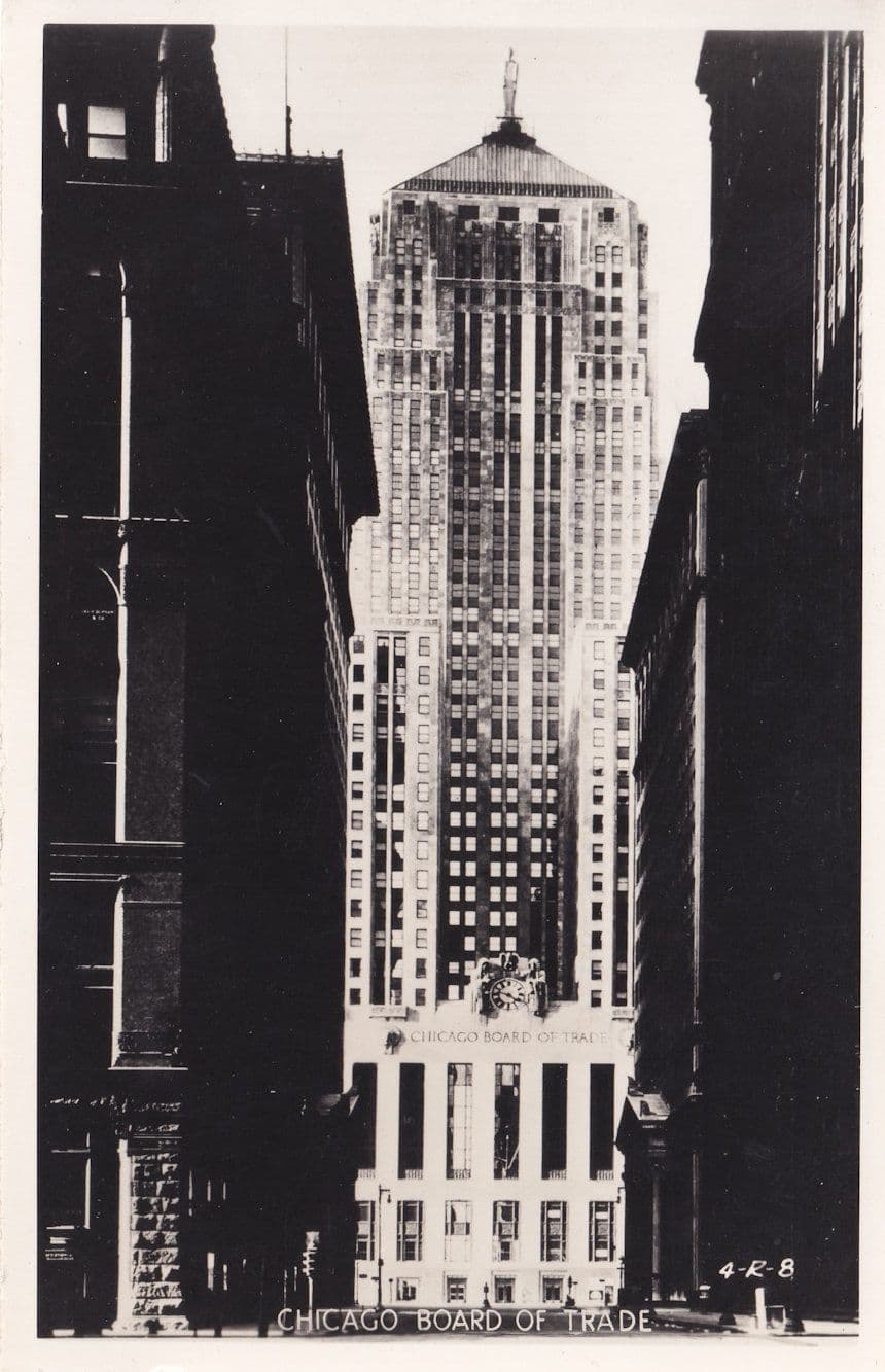 Chicago Board Of Trade Vintage Real Photo Postcard