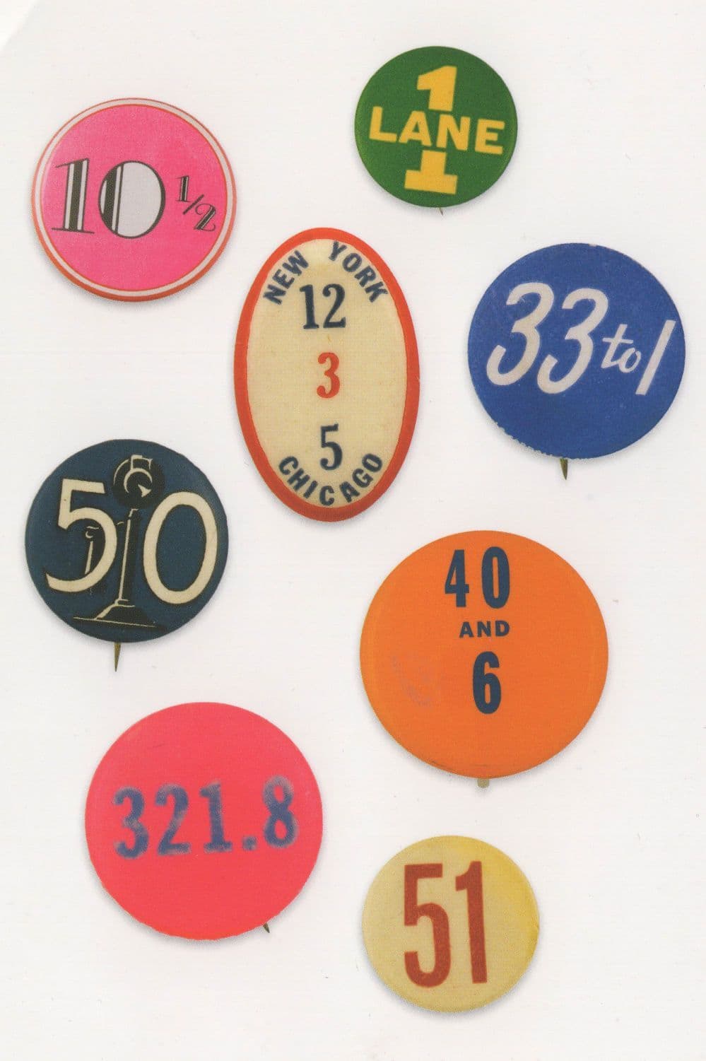 Chicago New York Lucky Number Badge Button Postcard