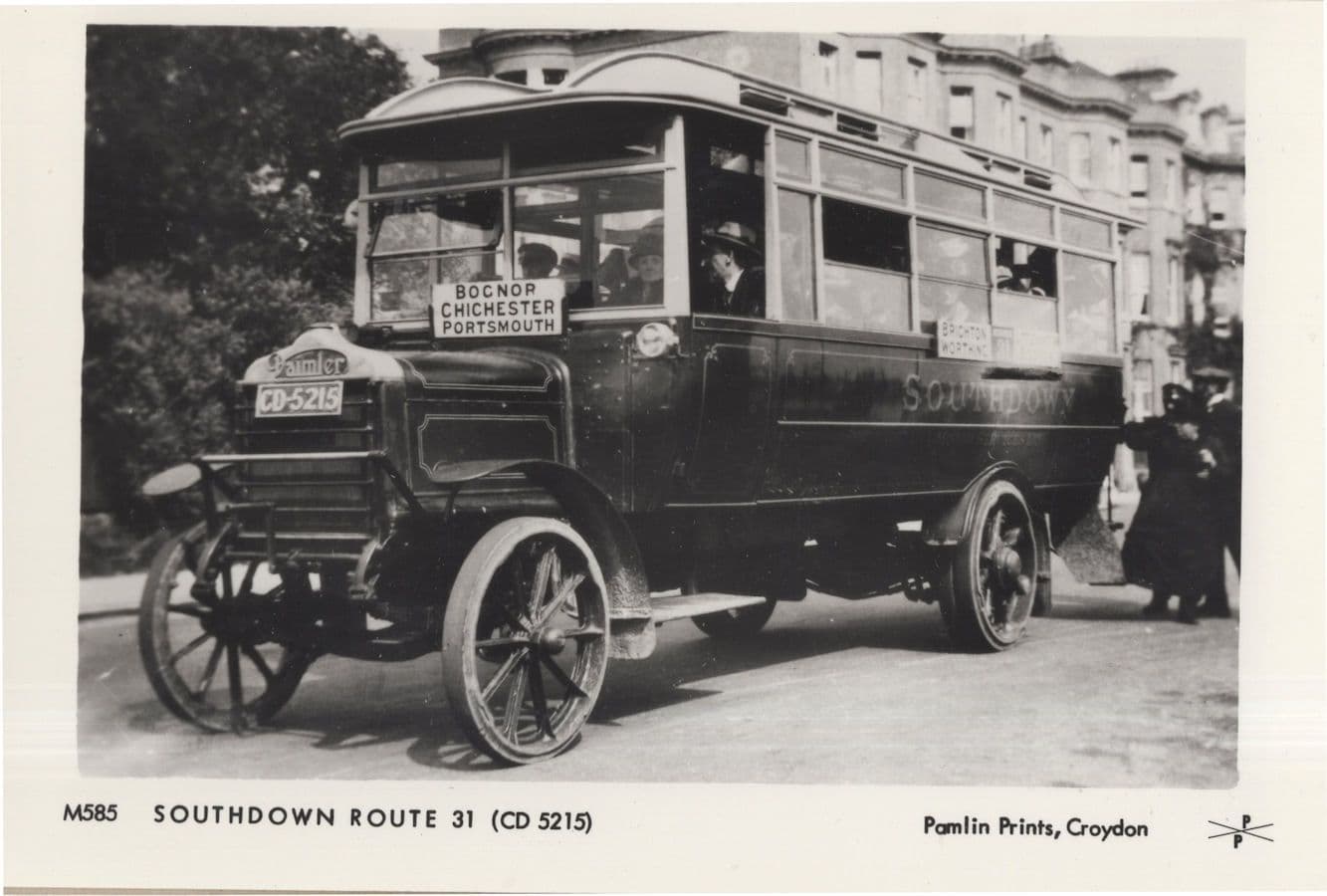 Chichester Southdown 31 Bus Tram Portsmouth Transport Postcard