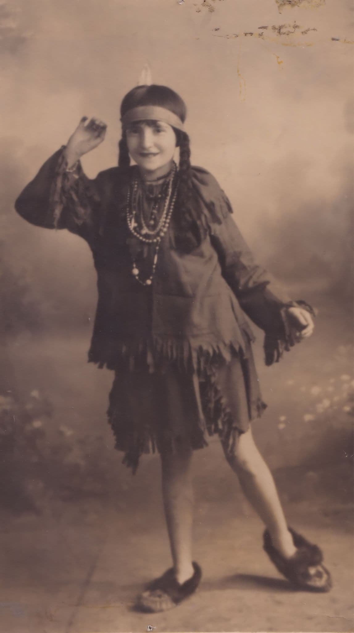 Child as Red Indian Girl Theatre Antique Play Postcard
