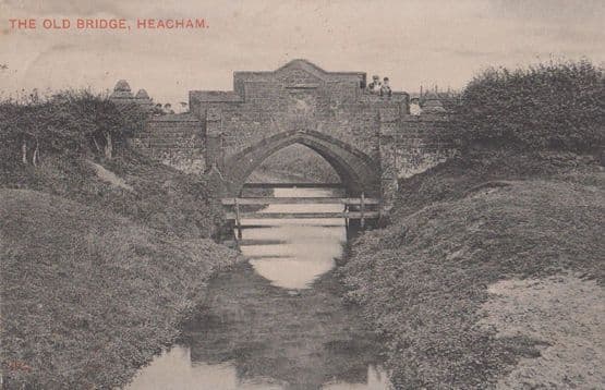 Child Dangerously Sitting on The Old Bridge Heacham Norfolk Antique Postcard