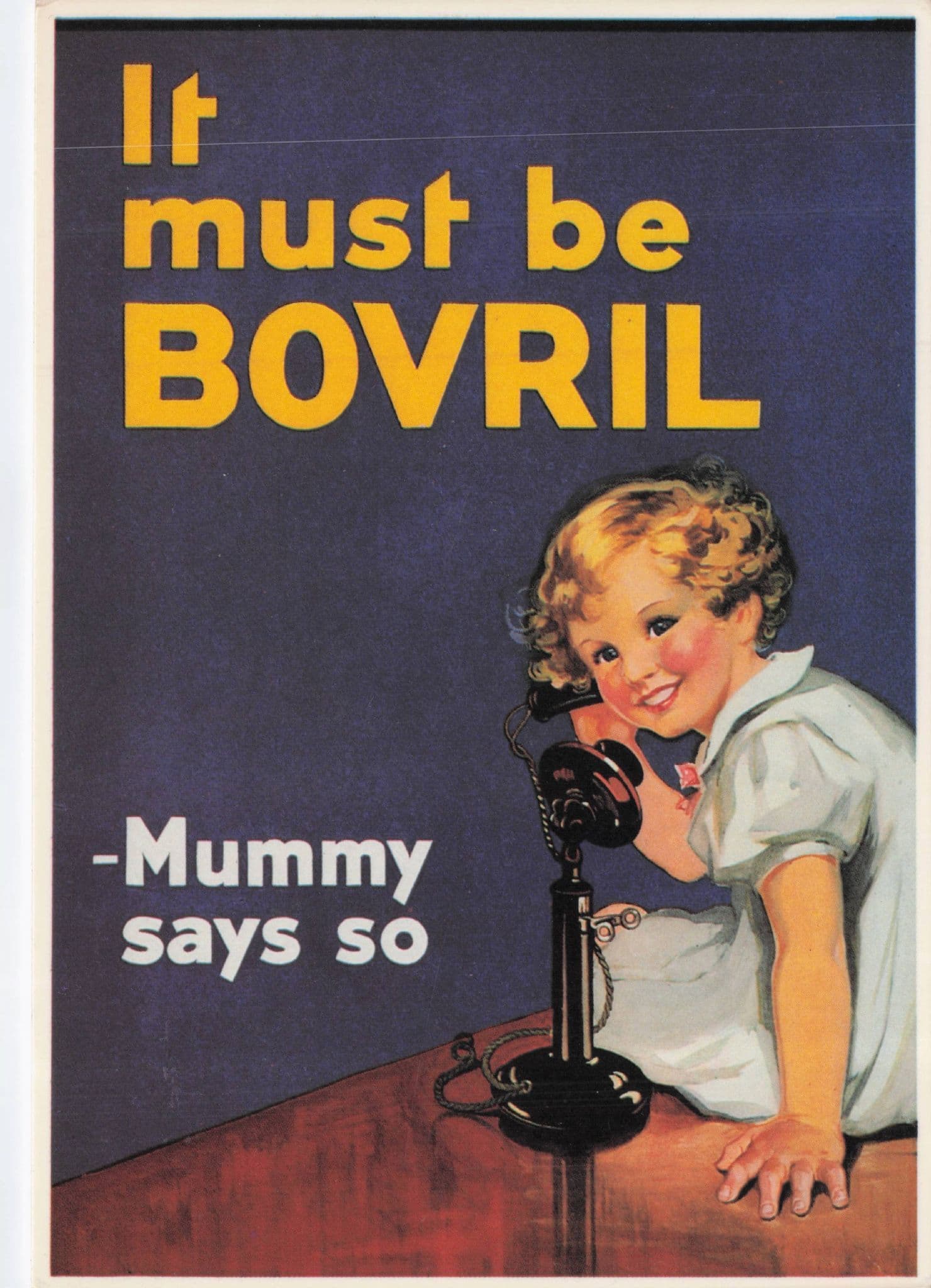 Child Old Telephone Mummy Says It Must Be Bovril Poster Postcard