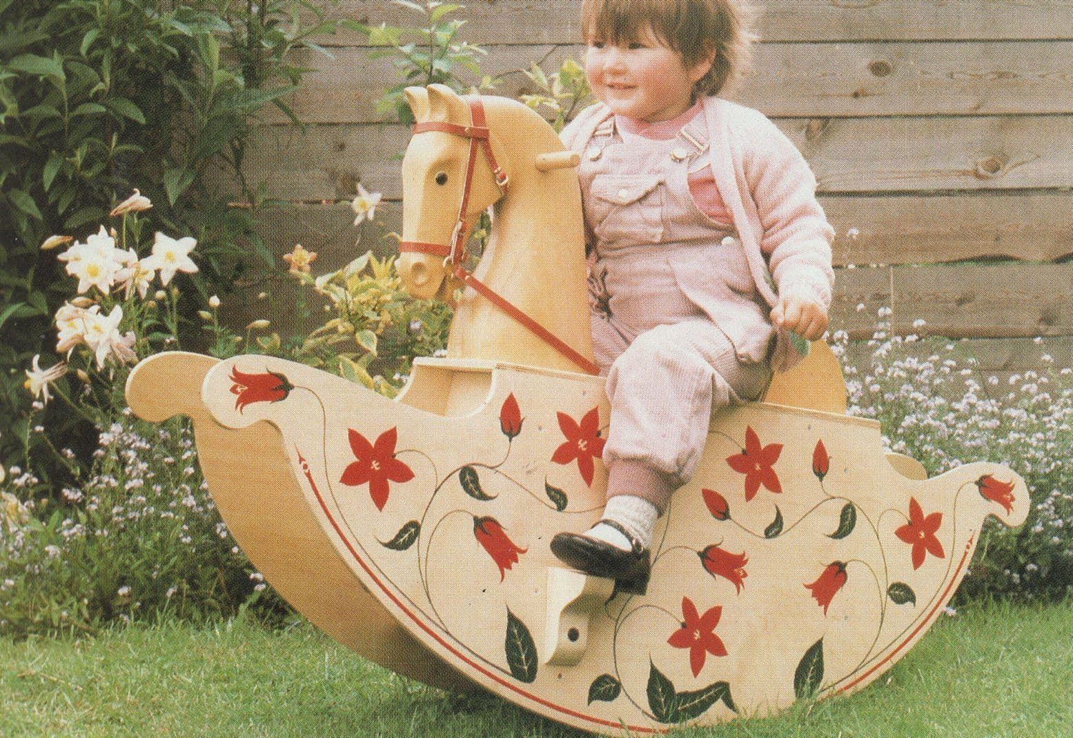 Child Riding A Rocking Horse at Yorkshire Hand Crafts Shop Postcard
