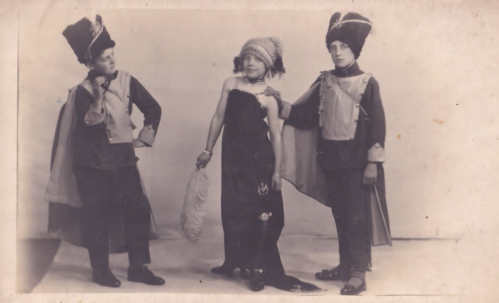 Children As French Military Soldiers Theatre Norwich Old Postcard