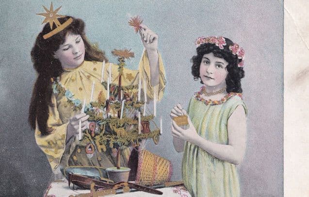 Children Christmas Tree Magical Wicca Sacrificial Dagger Postcard