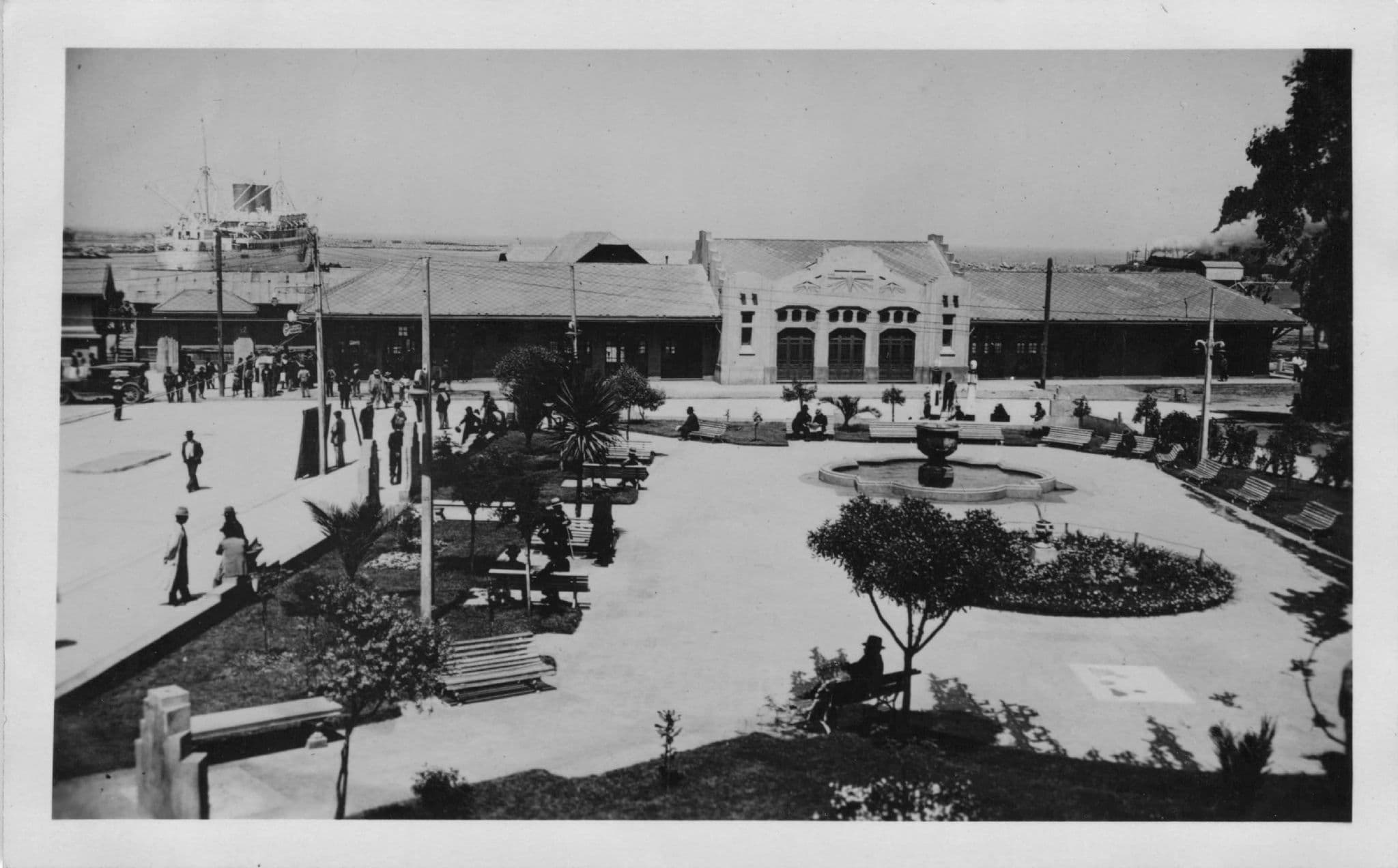 Chile Llo-Lleo Llolleo Plaza Square Old Rare Real Photo Postcard