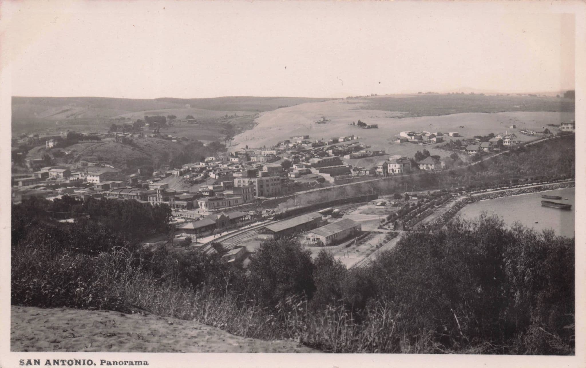 Chile San Antonio Amazing Panorama Antique Aerial Postcard