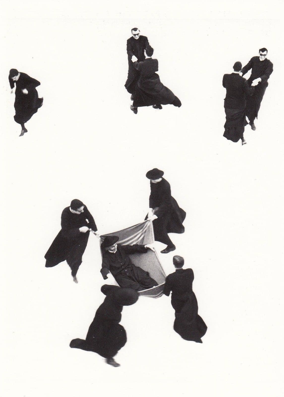 Chinese Mad Crazy Monks Priests Circus Style Chair Stunts Award Photo Postcard