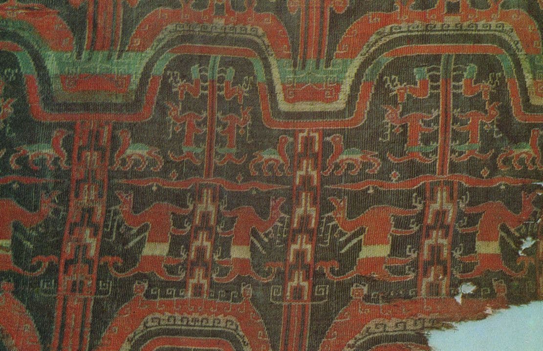 Chinese Old Animal Pattern Silk Fabric China Tein Dynasty Postcard