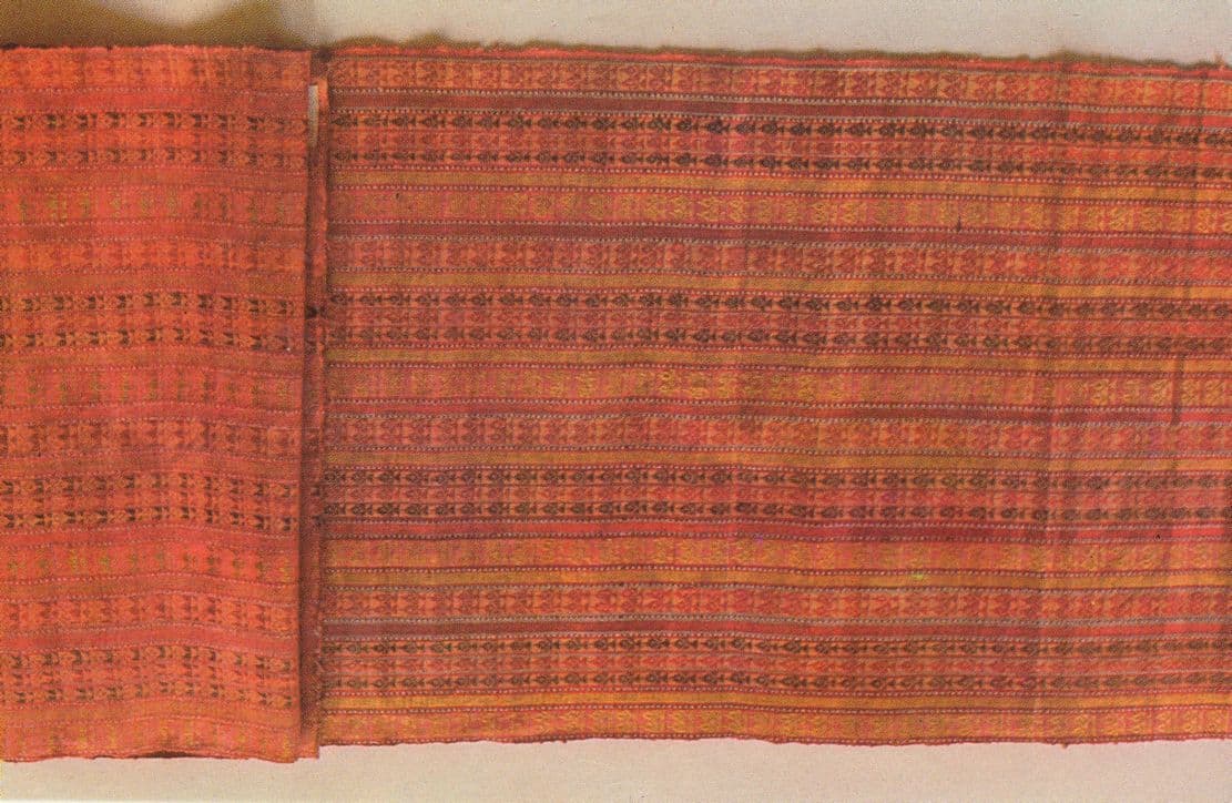 Chinese Old Native Cloth With Millet Pattern Ching Dynasty Postcard