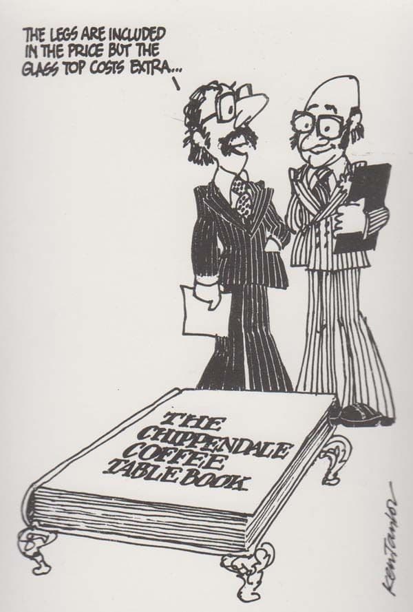 Chippendale Coffee Table Book Salesman Shop Rare Comic Humour Cartoon Postcard