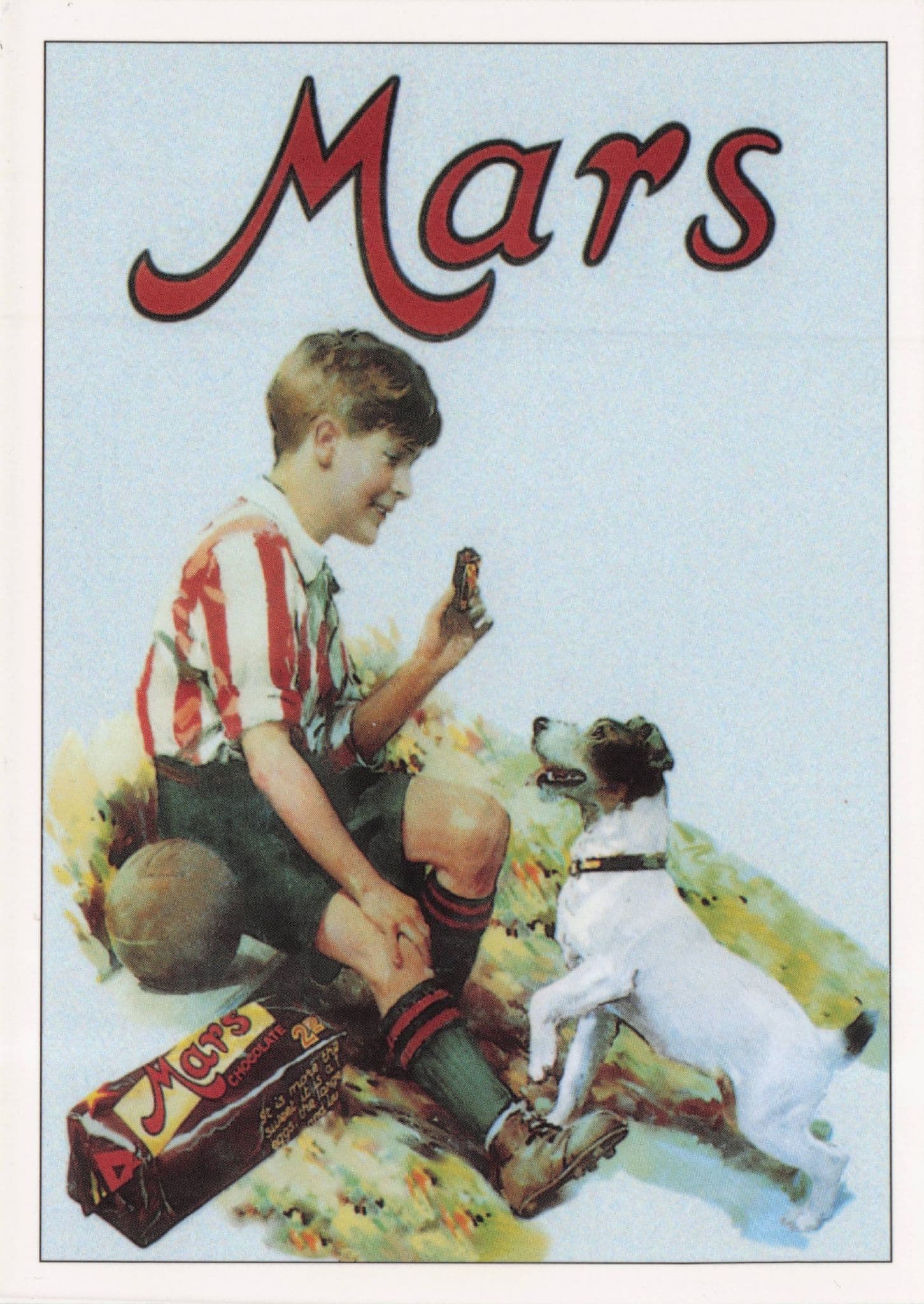 Chocolate Mars Bar Scotty Dog Vintage 1935 Poster Advertising Postcard