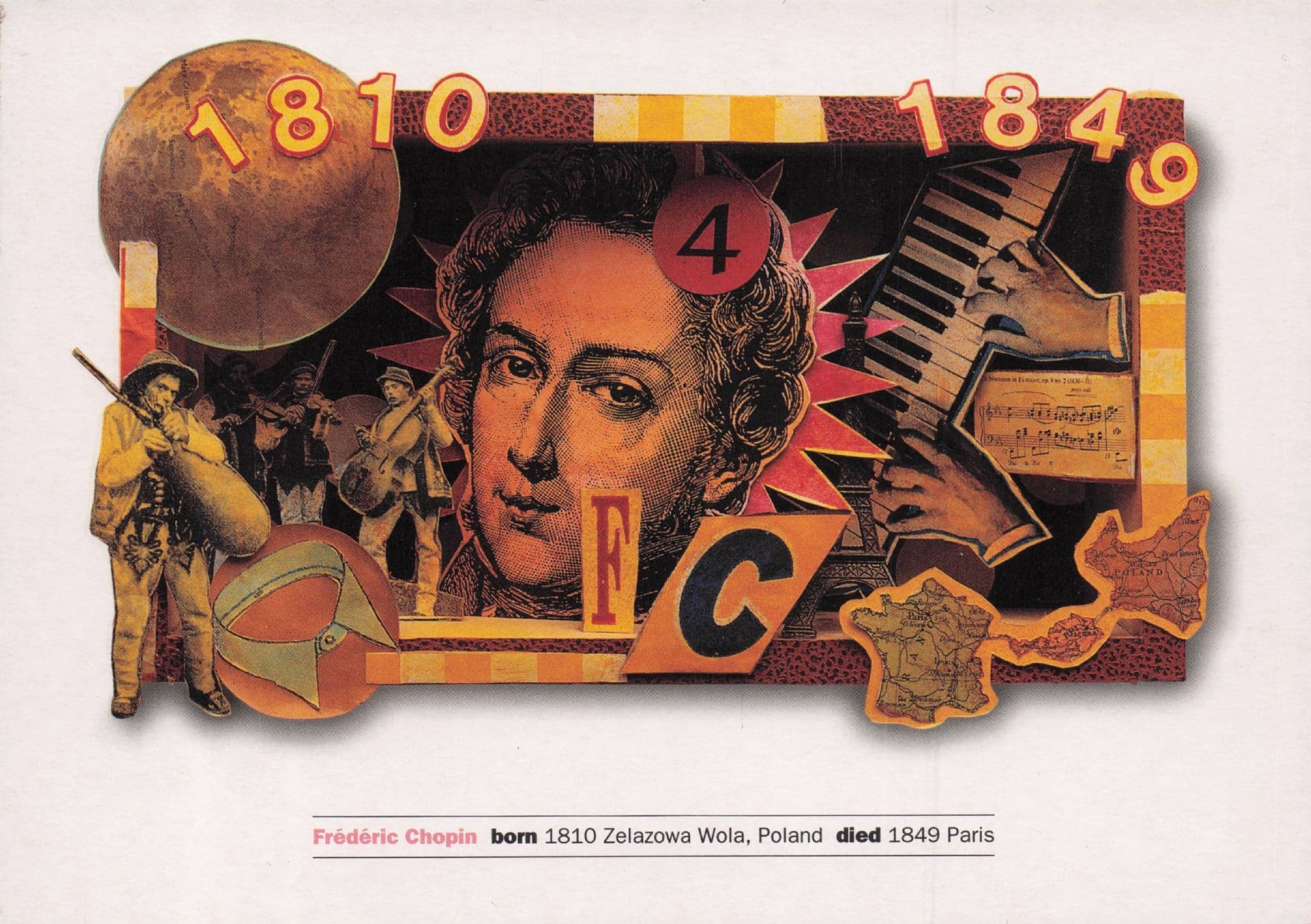 Chopin Classical Music BBC Composer Art Advertising Postcard