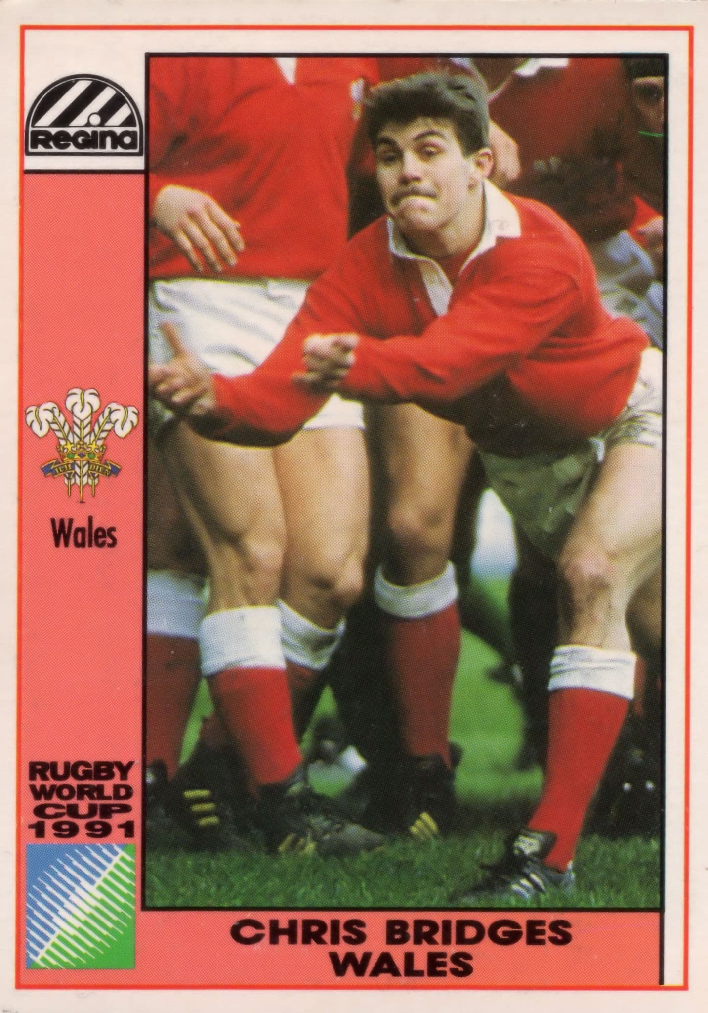 Chris Bridges Wales Welsh Hand Signed Rugby 1991 World Cup Card Photo