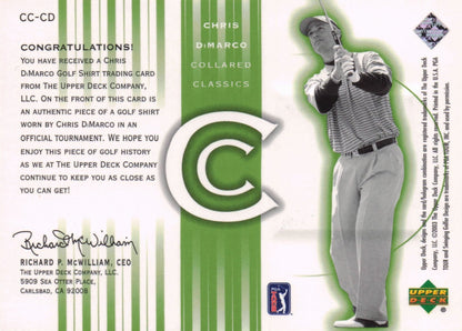Chris DiMarco Collared Classics Golf Shirt Relic Upper Deck 2003 Card
